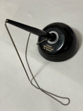 MCM Esterbrook Atomic Eight Ball Desk Set # 113 BLACK Refillable Nib